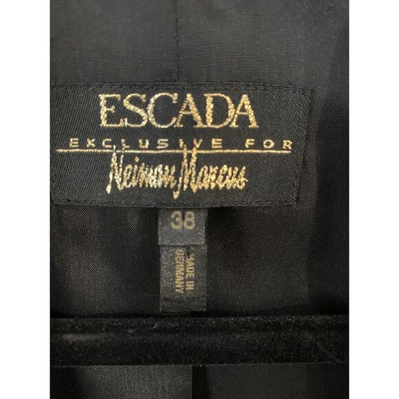 Escada Women's Embroidered Collar Front Pocket Button Closure Blazer Black - Picture 9 of 11
